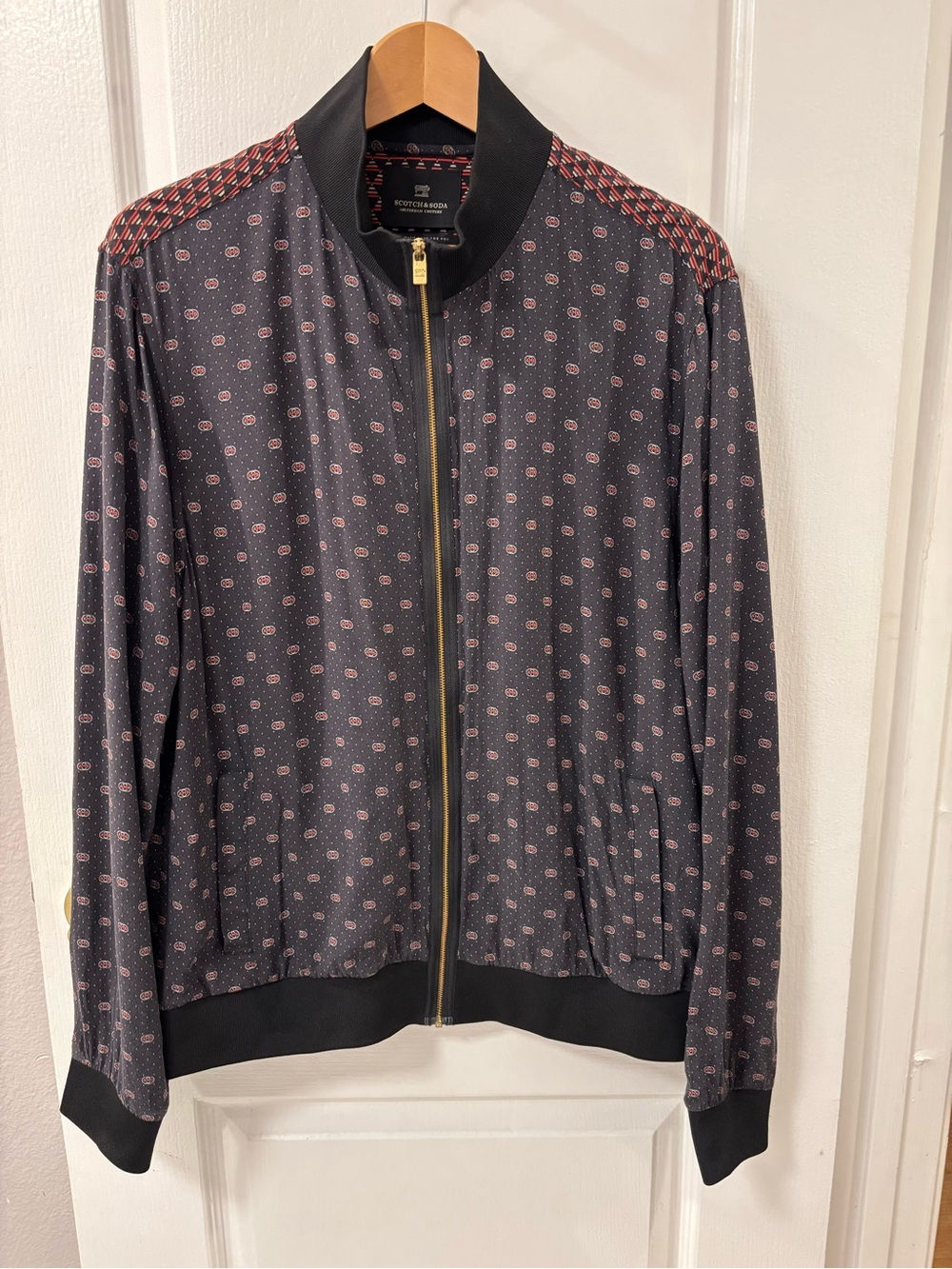 Scotch & Soda Amsterdam Couture Lightweight Bomber Jacket with AMS Pattern